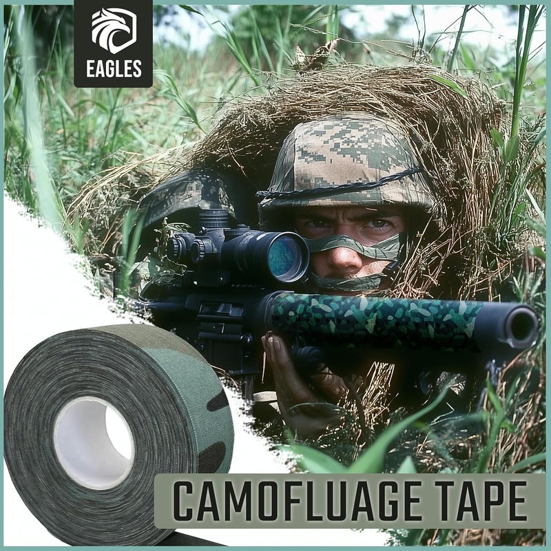 Eagle's Camo Tape Hockey Tape Multipurpose Cloth Tape Roll for Lacrosse Baseball & Softball Bats, Rackets, Pullup Bars, Handle Gardening Tools, Over Grip - Non-Reflective Camouflage Wrap - Image 2